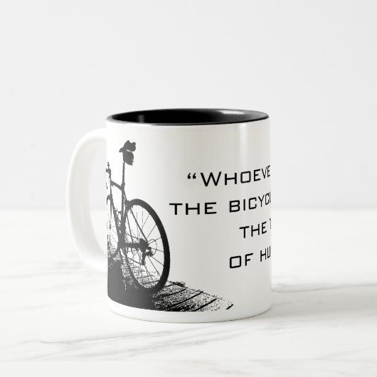 Radfahrenkaffee-Tasse Zweifarbige Tasse (Vorderseite Links)