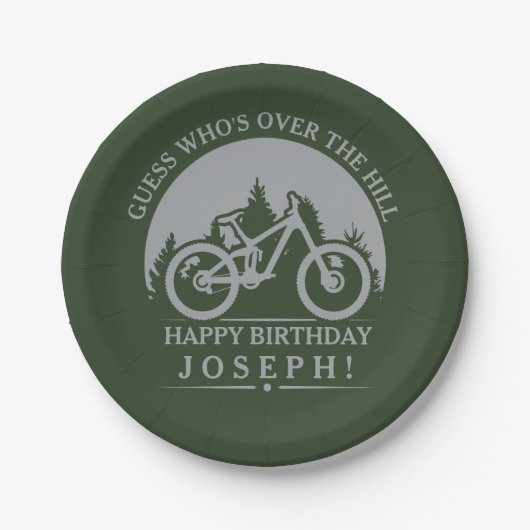 Radfahrenradfahrer-alles Gute zum Geburtstag Pappteller (Vorderseite)