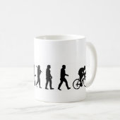 Radfahrenradfahrer-Silhouette der Evolution EVO02 Kaffeetasse (VorderseiteRechts)