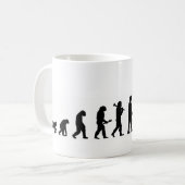 Radfahrenradfahrer-Silhouette der Evolution EVO02 Kaffeetasse (Vorderseite Links)