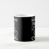 RadfahrenRuhestandsplan-weißes Fahrrad beunruhigt Kaffeetasse (Mittel)