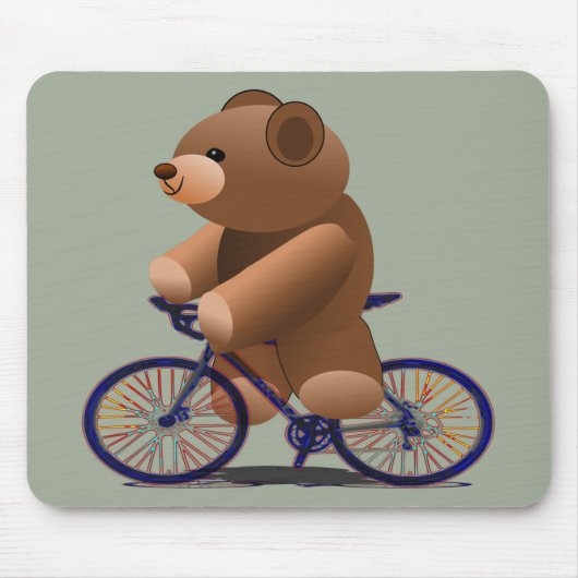 RadfahrenTeddybär-Druck Mousepad (Vorne)