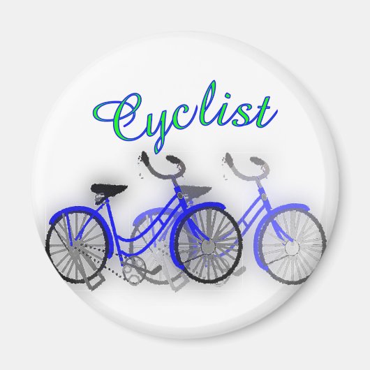 Radfahrer (1950 Fahrrad) Aquarell zeichnend Design Magnet (Vorne)