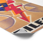 Radfahrer, Art-Déco, Fahrradverleih-Poster Poster (Ecke)