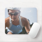 Radfahrer auf der Bergstraße Mousepad (Mit Mouse)