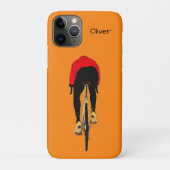 Radfahrer auf orangefarbenem Hintergrund Case-Mate iPhone Hülle (Rückseite)