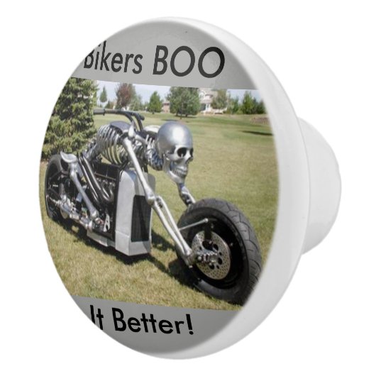 Radfahrer BOO es besser Skeleton Motorradgriffe Keramikknauf (Rechts)