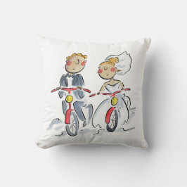 Radfahrer Braut und Bräuche Kissen