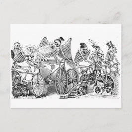 Radfahrer Calavera Postkarte
