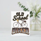 Radfahrer der Old School Postkarte (Stehend Vorderseite)