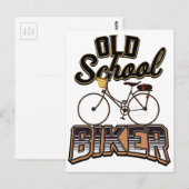 Radfahrer der Old School Postkarte (Vorne/Hinten)