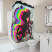 Radfahrer, die in die Wolken radfahren Duschvorhang (Beispiel)