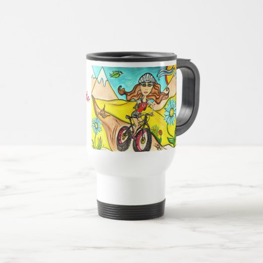 Radfahrer-Divas verbessert es! Kaffee-Tasse Reisebecher (VorderseiteRechts)