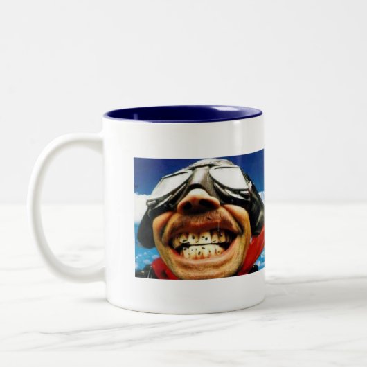 Radfahrer essen mehr Wanzen Zweifarbige Tasse (Links)