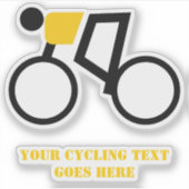 Radfahrer fahren mit seinem Fahrrad schwarz-gelb Aufkleber (Vorderseite)