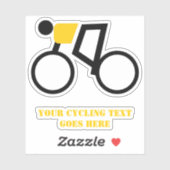 Radfahrer fahren mit seinem Fahrrad schwarz-gelb Aufkleber (Blatt)