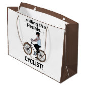 Radfahrer Fahrrad Radfahren Große Geschenktüte (Rückseite Schrägansicht)