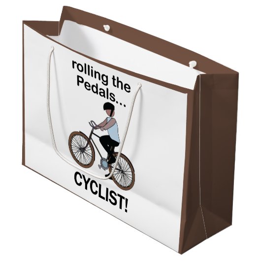 Radfahrer Fahrrad Radfahren Große Geschenktüte (Vorderseite Schrägansicht)