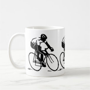 Radfahrer Fahrradrennfahrer Schwarz Silhouette Spo Kaffeetasse