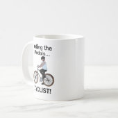 Radfahrer Fährt Fahrrad Fahrer Kaffeetasse (Vorderseite Links)