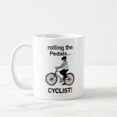 Radfahrer Fährt Fahrrad Fahrer Kaffeetasse (Links)