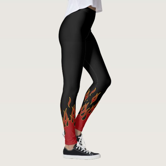 Radfahrer flammt rotes Gelbes und schwarz Leggings (Rechts)