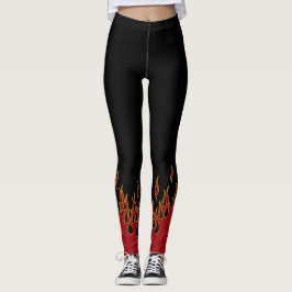 Radfahrer flammt rotes Gelbes und schwarz Leggings