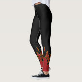 Radfahrer flammt rotes Gelbes und schwarz Leggings (Links)