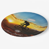 Radfahrer Geburtstagsparty Plate HAMbyWG Pappteller (Schrägansicht)