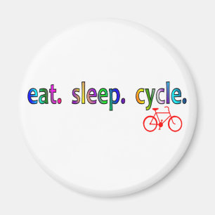 Radfahrer-Geschenke zum Thema Essen Schlafen Radfa Magnet