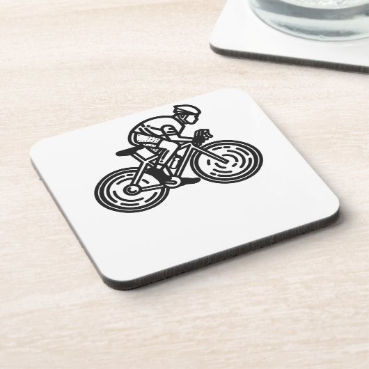 Radfahrer Getränkeuntersetzer (Linke Seite)