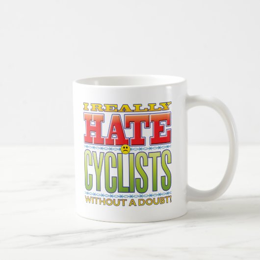 Radfahrer-Hass-Gesicht Kaffeetasse (Rechts)