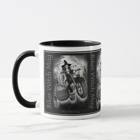 Radfahrer-Hexe Tasse (Links)