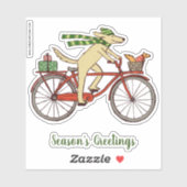 Radfahrer Hund und Eichhörnchen - Die Grüße der Sa Aufkleber (Blatt)