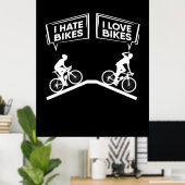 Radfahrer I Liebe Bikes Poster (Heimbüro)