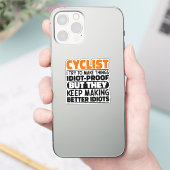 Radfahrer Ich versuche Dinge zu machen, die Lustig Aufkleber (Telefon)