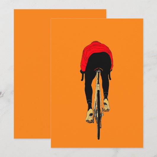 Radfahrer in Bewegung Einladung (Vorne/Hinten)