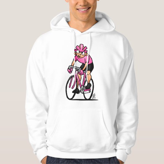 Radfahrer in der Maglia Rosa Hoodie (Vorderseite)
