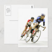 Radfahrer - in die Kurve Postkarte (Vorne/Hinten)