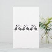 Radfahrer in Grau Briefpapier (Stehend Vorderseite)