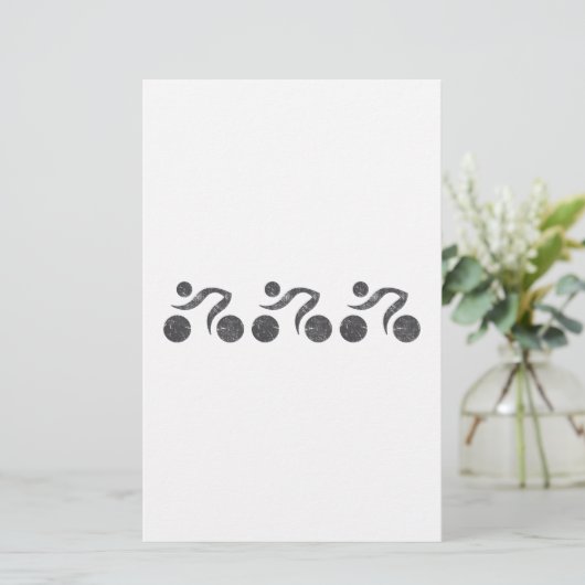 Radfahrer in Grau Briefpapier (Stehend Vorderseite)