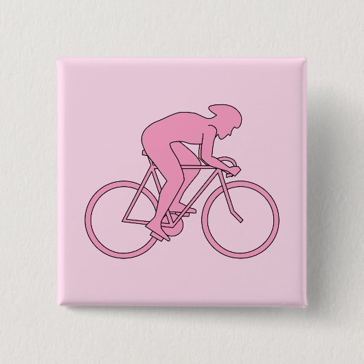 Radfahrer in Rosa Button (Vorderseite)