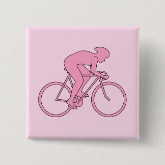 Radfahrer in Rosa Button