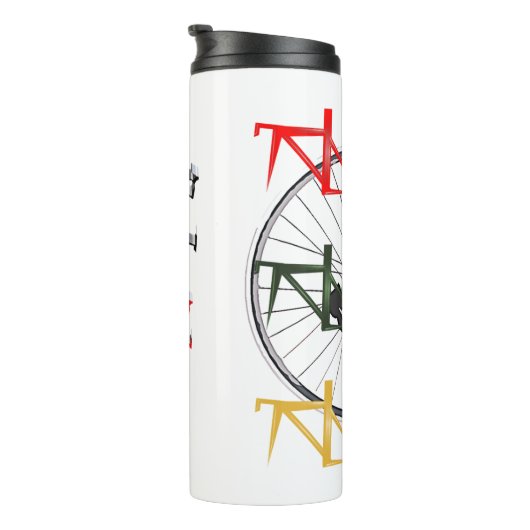 Radfahrer-Inspiriert Travel Tumbler 12 oz Thermosbecher (Nach rechts gedreht)