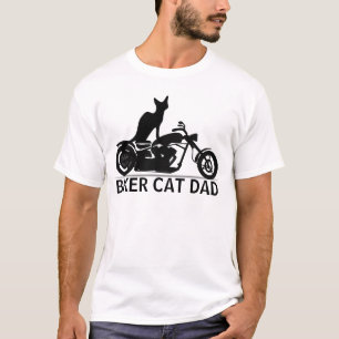 Radfahrer-Katzen-Vater-T - Shirts, Motorrad T-Shirt