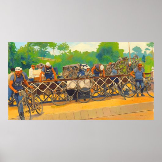 Radfahrer können auf der Bahnübergang Tour de F ni Poster (Vorne)