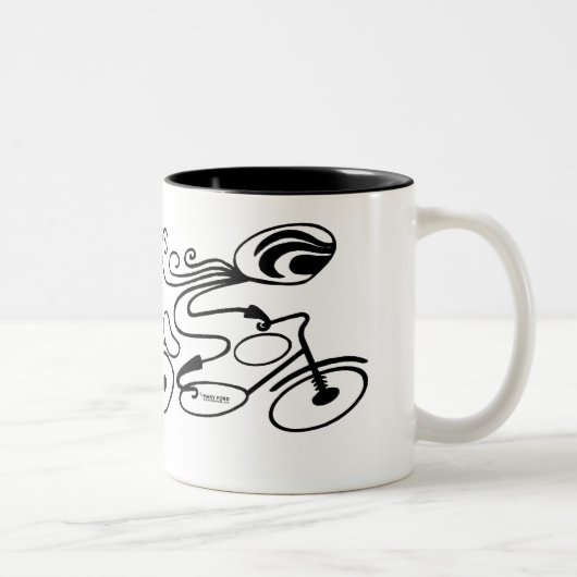 "RADFAHRER-KÜKEN" durch Mary-Ford Zweifarbige Tasse (Rechts)