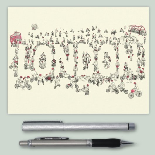 Radfahrer-Langdon-Typografie Postkarte