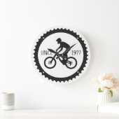 Radfahrer-Logo Große Wanduhr (Zuhause)