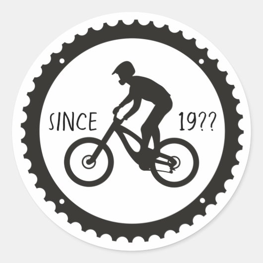 Radfahrer-Logo Runder Aufkleber (Vorderseite)